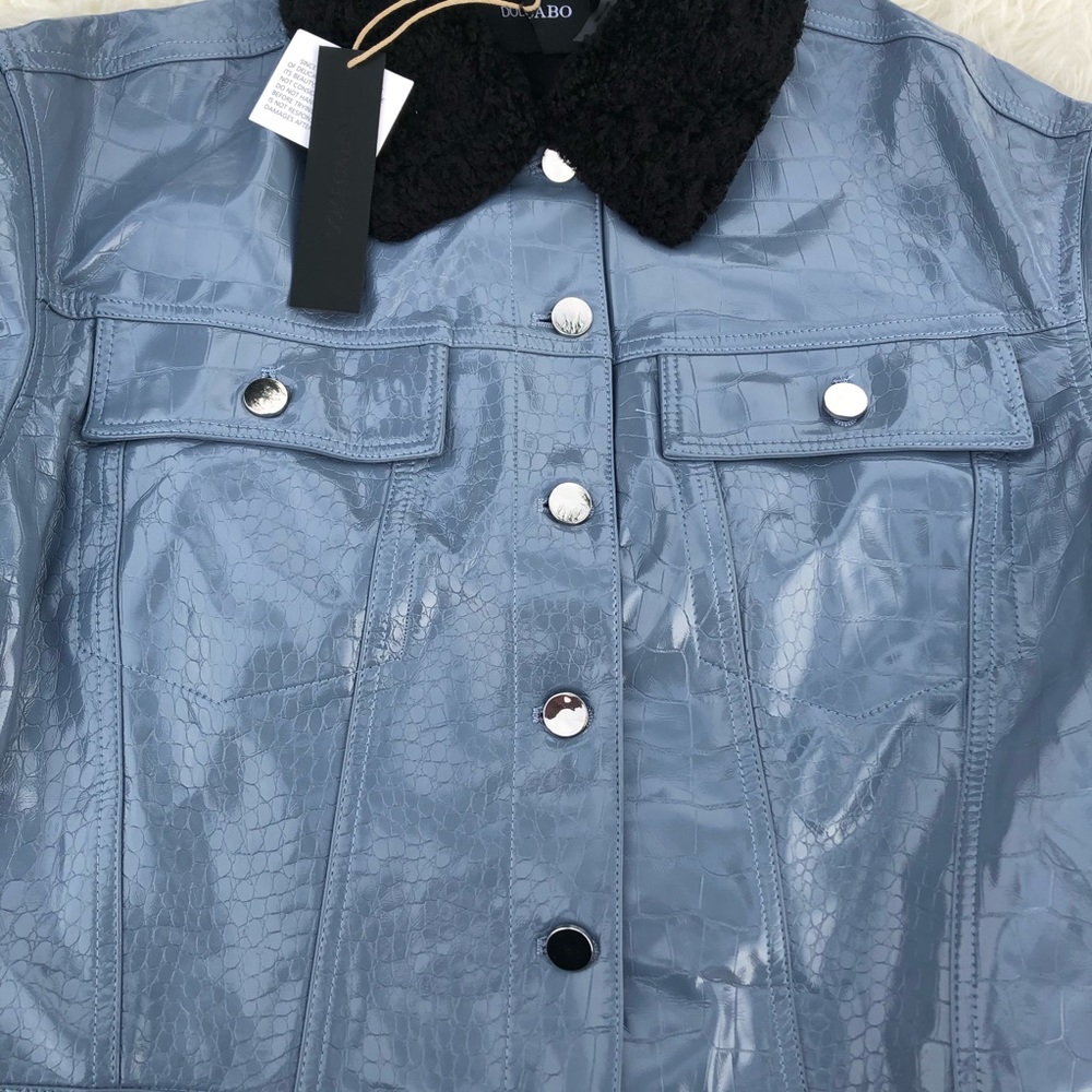 NWT Dolce Cabo Blue Faux Crocodile Jacket - Picture 5 of 5